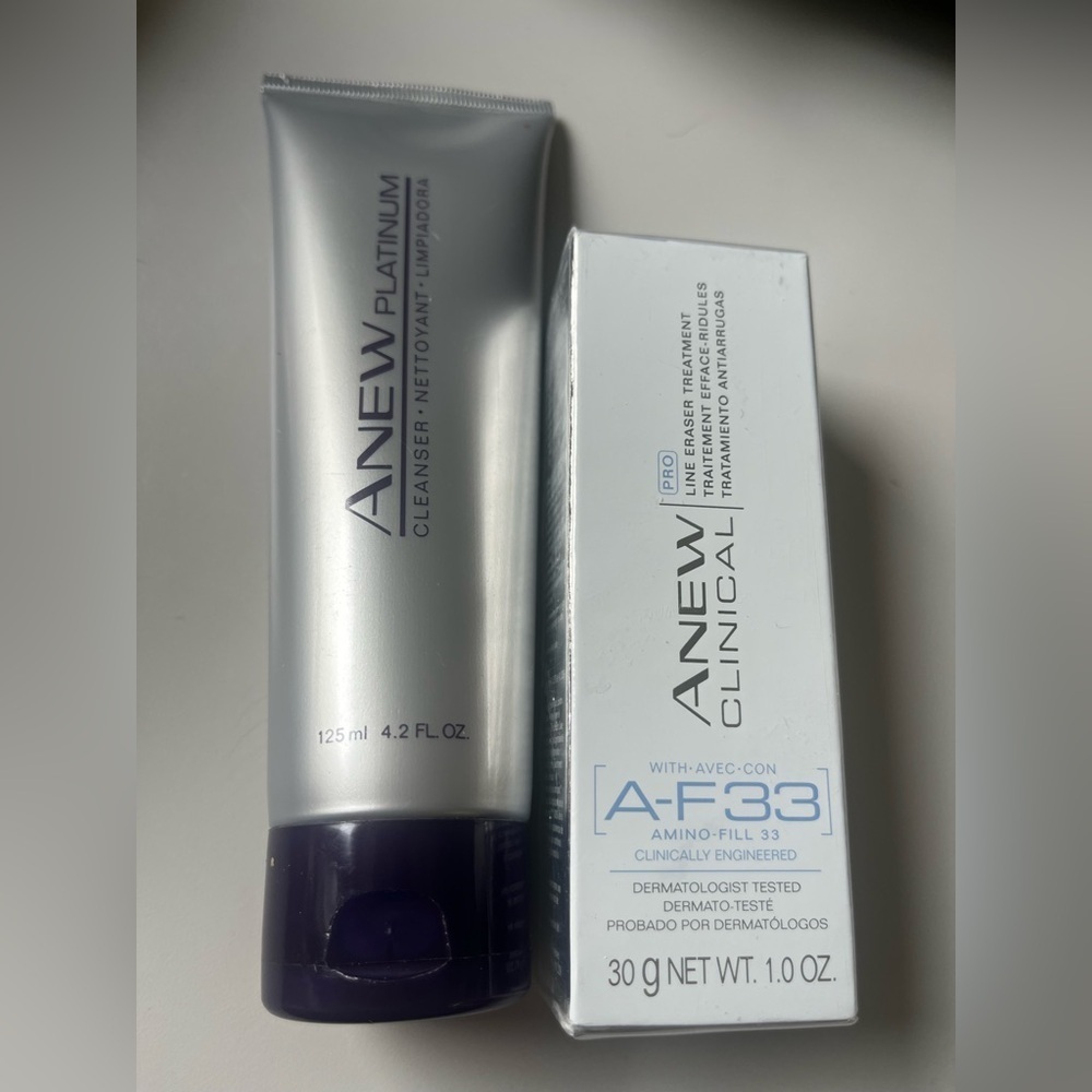 new Avon ANEW Clinical pro+ Line Eraser & Avon Anew Platinum Cleanser 4.2 FL Oz